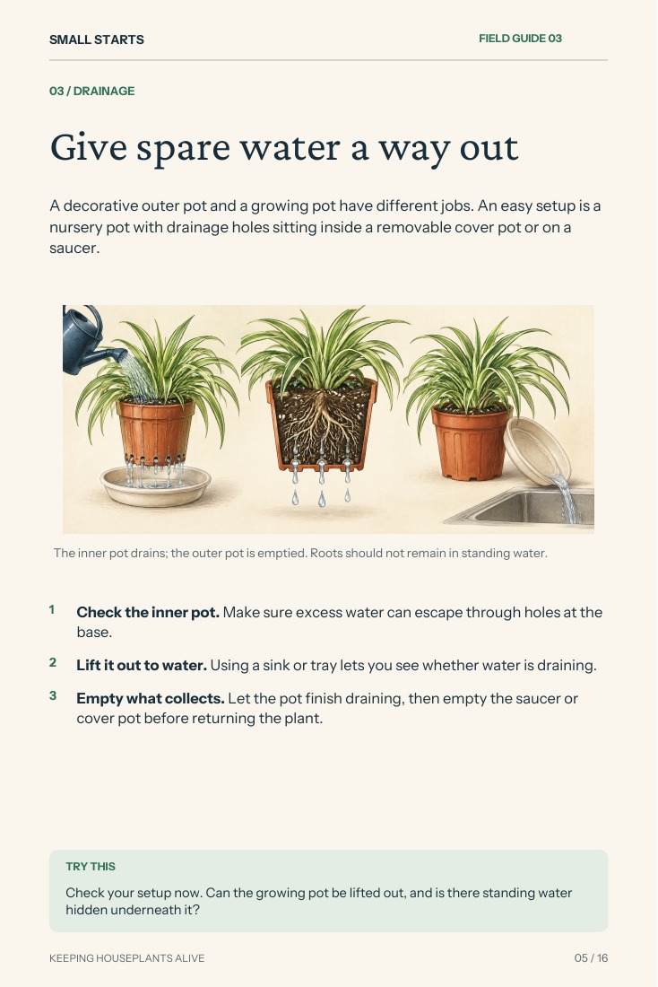 Plant lesson: Give spare water a way out